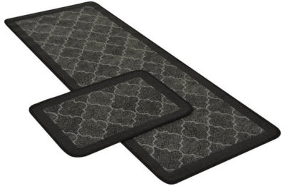 Spanish Tile Runner and Doormat Set - Anthracite.